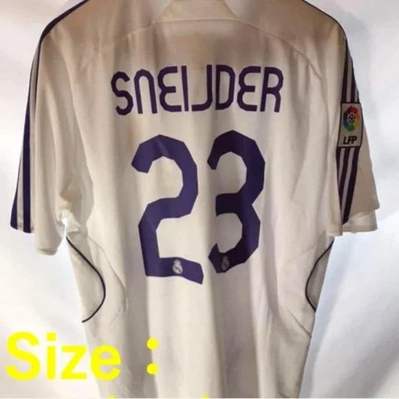 SNEIJDER Real Madrid Soccer Jersey shirt adidas 07/08 Size L Inter Netherlands - Picture 2 of 8